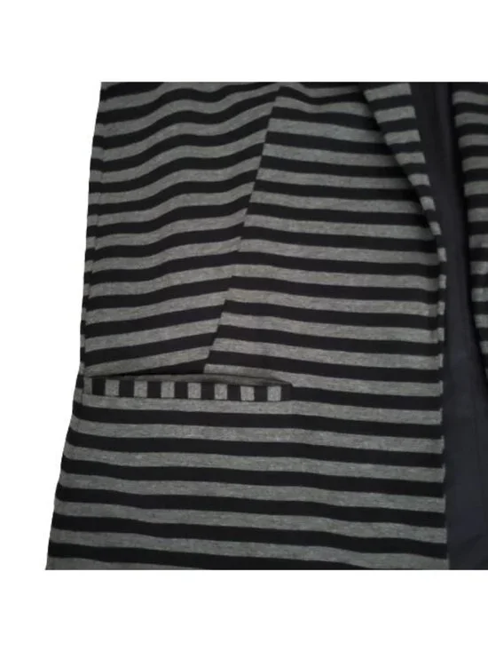 The Limited Women's Navy Blue/Gray Striped Open Front Long Vest Cardigan Sz XL - Picture 6 of 14